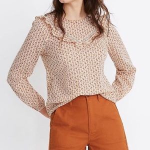 Madewell Flower patterned Prairie Blouse
